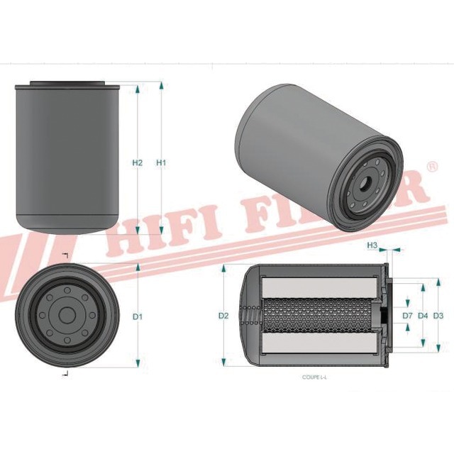 Filtre Hydraulique SH 63201 Hifi Filter référence fournisseur HIFSH63201